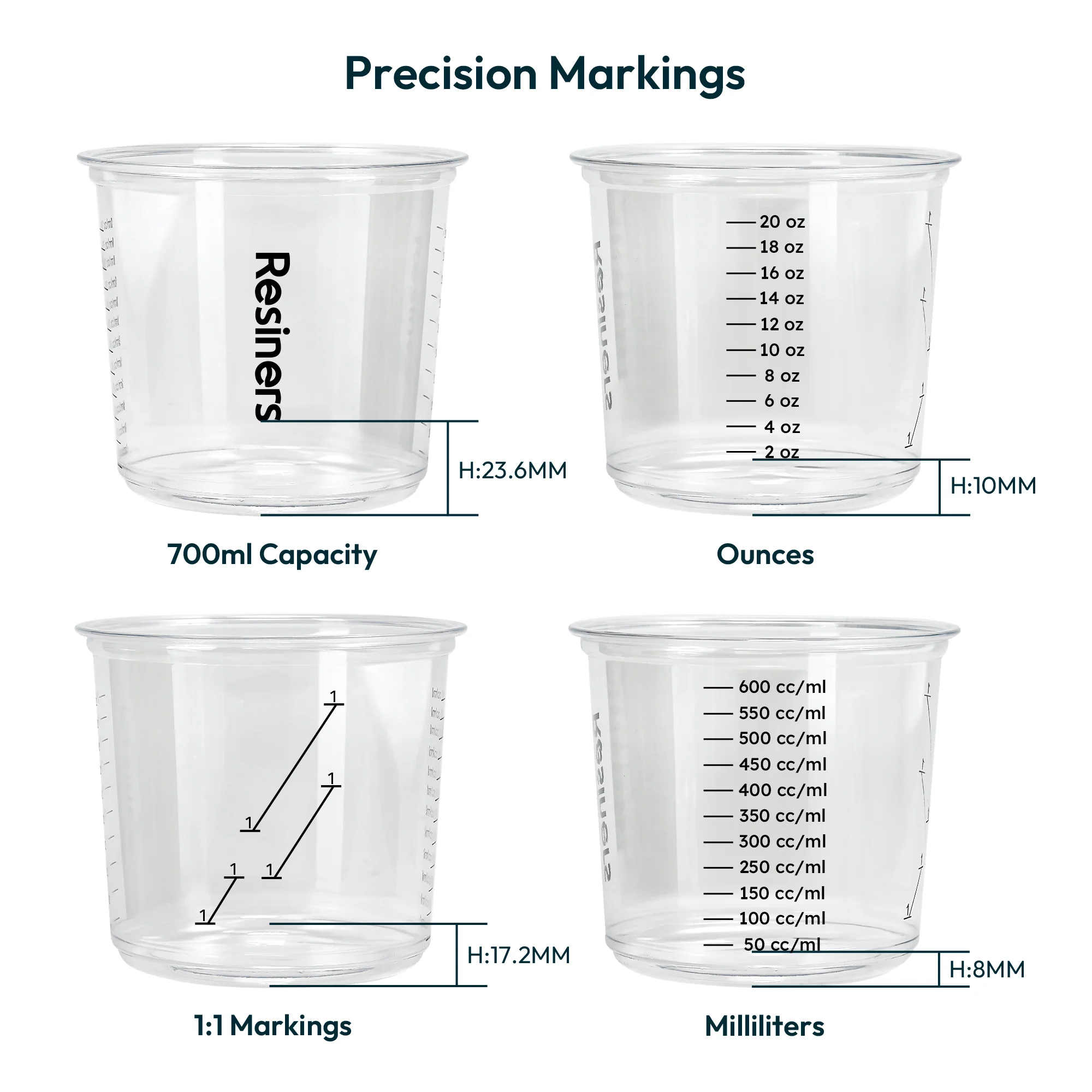 Resiners® 50PCS Reusable Measuring Mixing Cups Tool Kit - Image 3