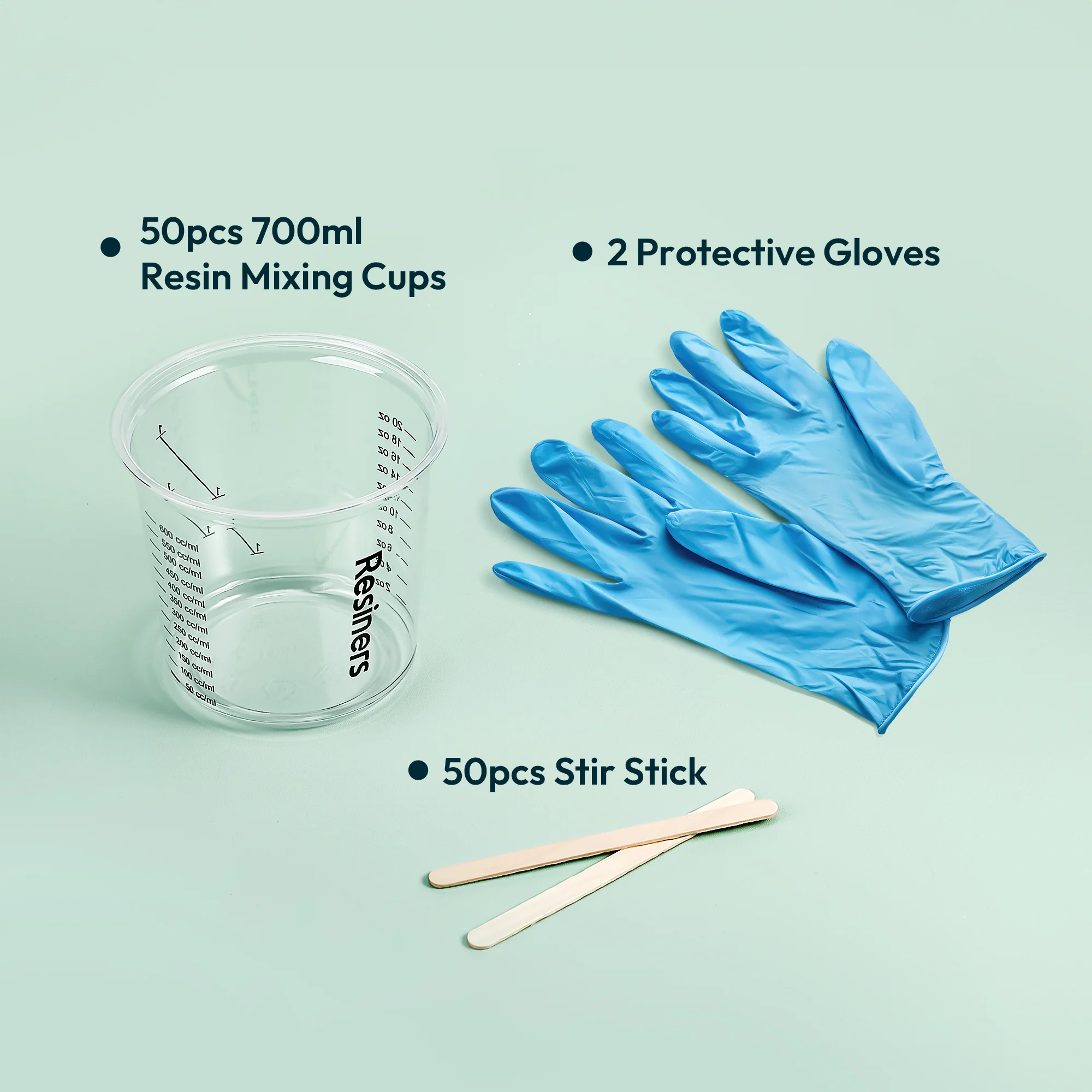 Resiners® 50PCS Reusable Measuring Mixing Cups Tool Kit - Image 5