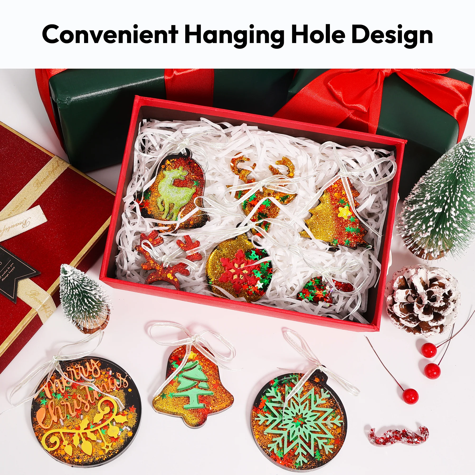 Resiners® Christmas Silicone Mold Set with Ribbon - Image 5