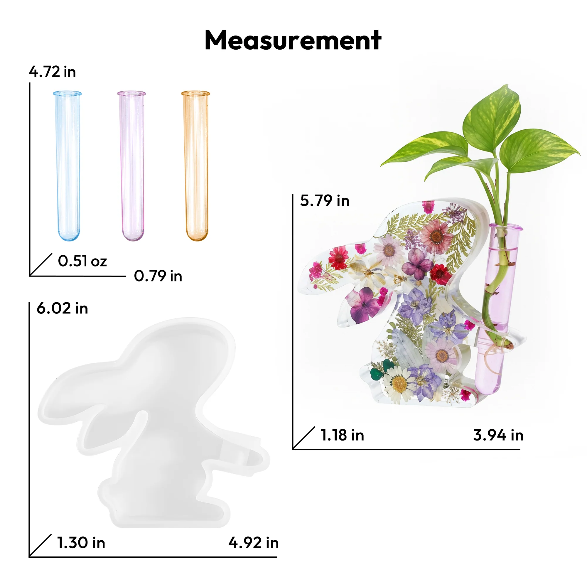 Resiners® Bunny Vase Hydroponic Resin Mold - Image 6