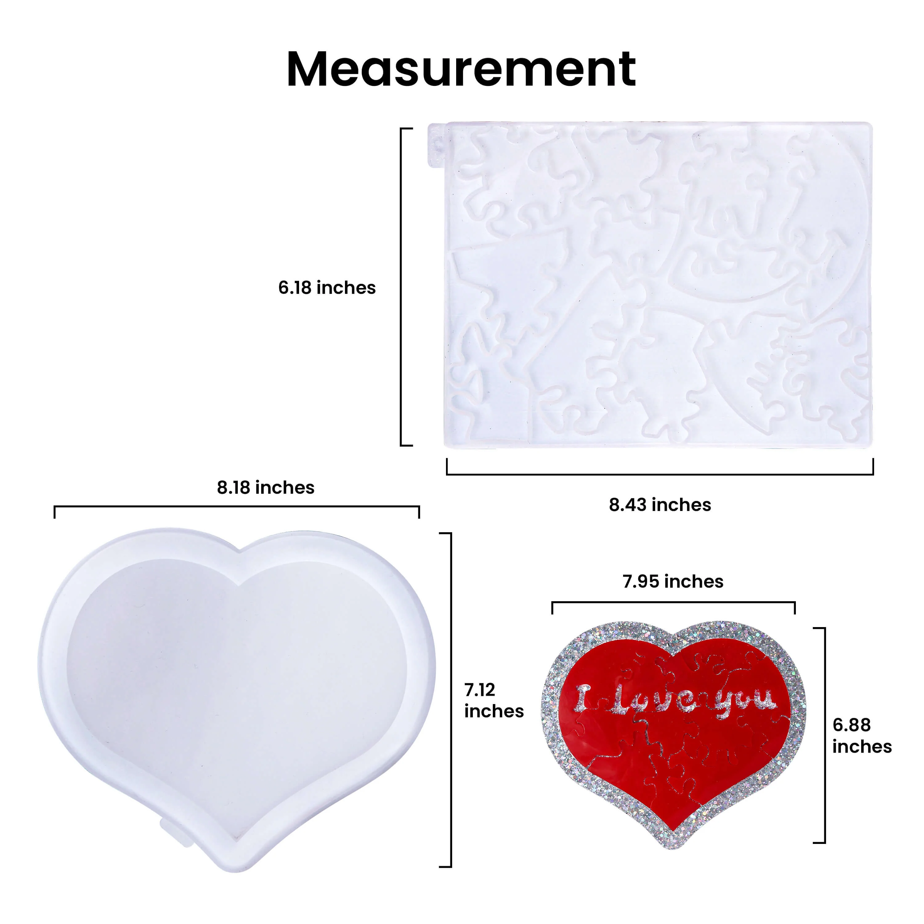 Resiners® Jigsaw Heart Silicone Mold DIY Craft Kit - Image 3