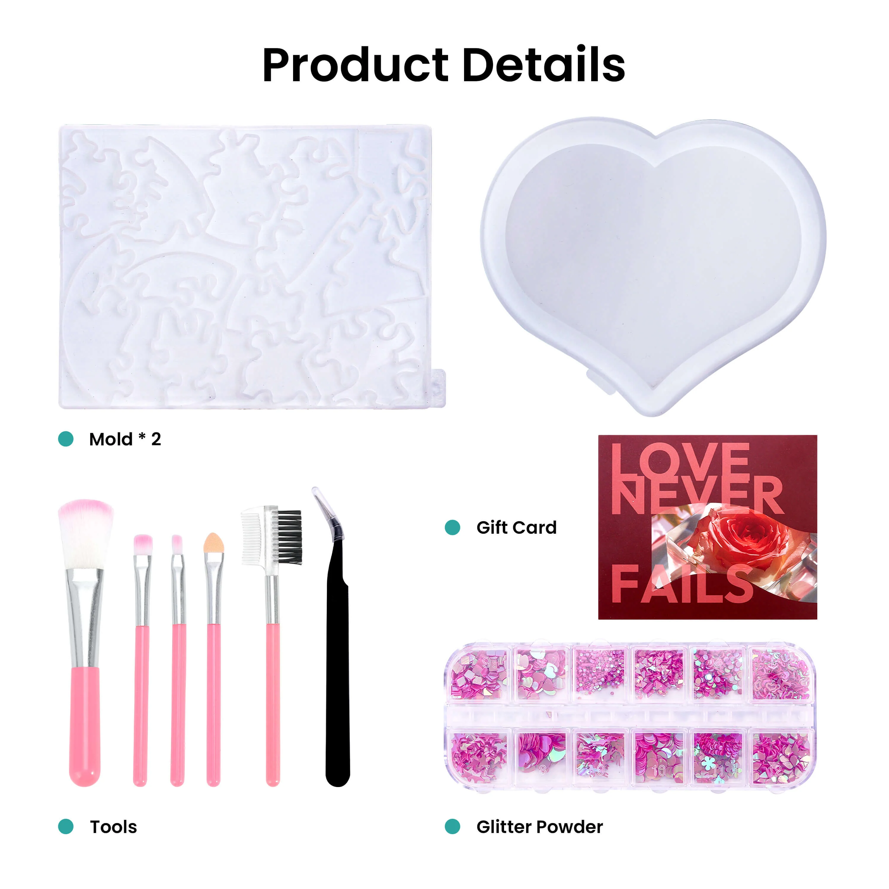 Resiners® Jigsaw Heart Silicone Mold DIY Craft Kit - Image 4
