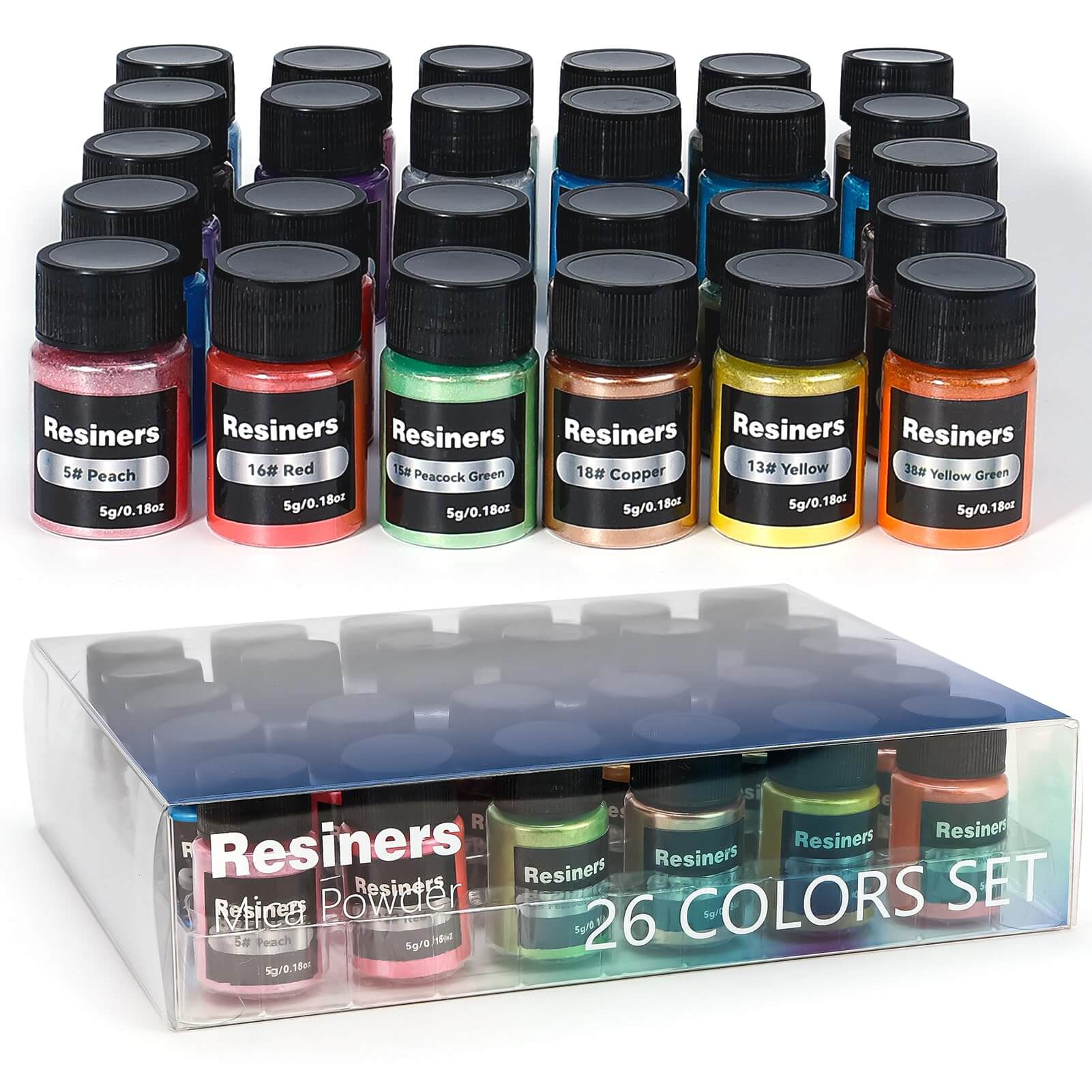 Resiners® 26 Colors Mica Powder Set - 0.175oz(5g)/Bottle - Image 7
