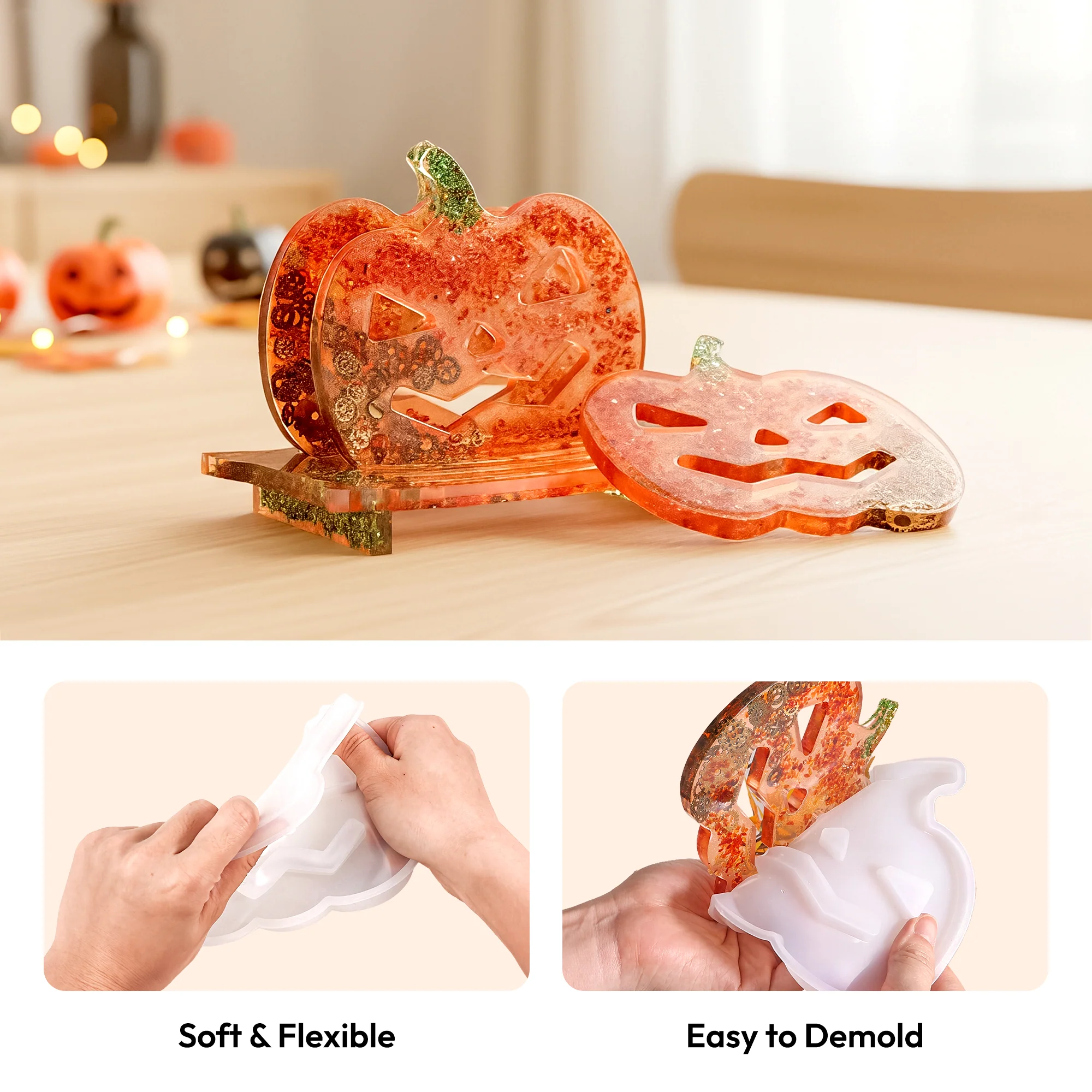 Resiners® Pumpkin Coaster Resin Molds - Image 4