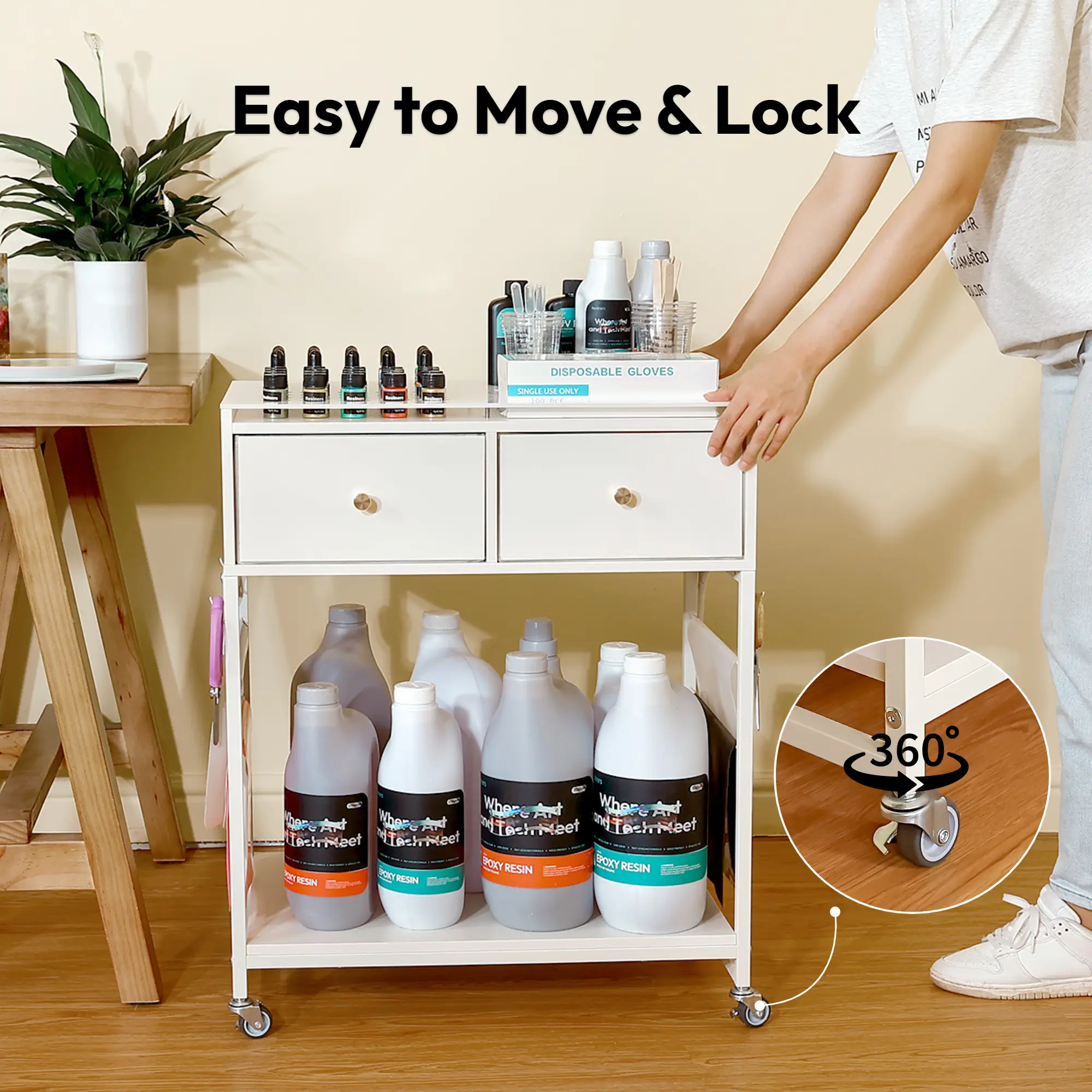 Resiners® Resin Craft Organizer Cart with Wheels - Image 5
