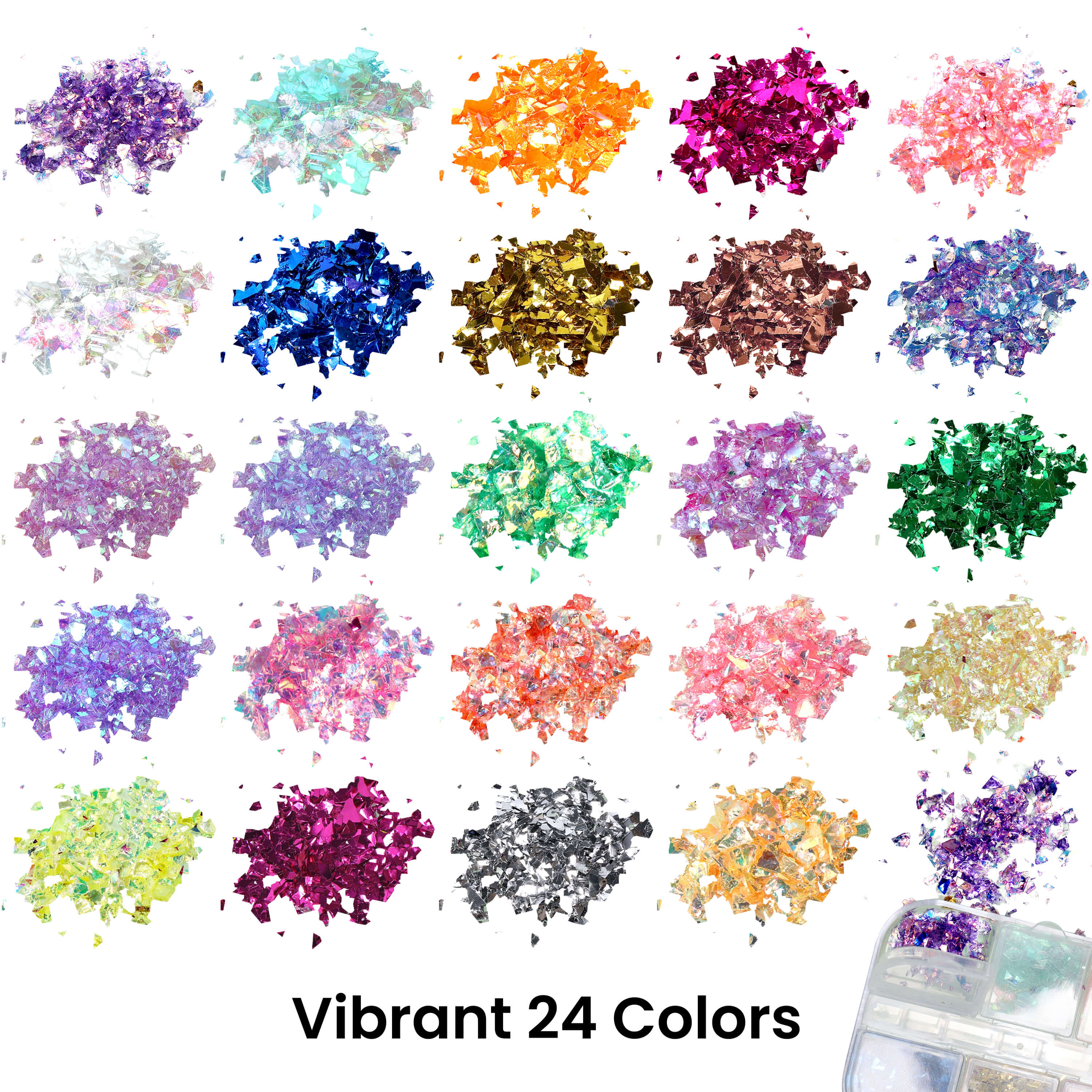 Resiners® 24 Colors Holographic Iridescent Loose Glitter - Image 3