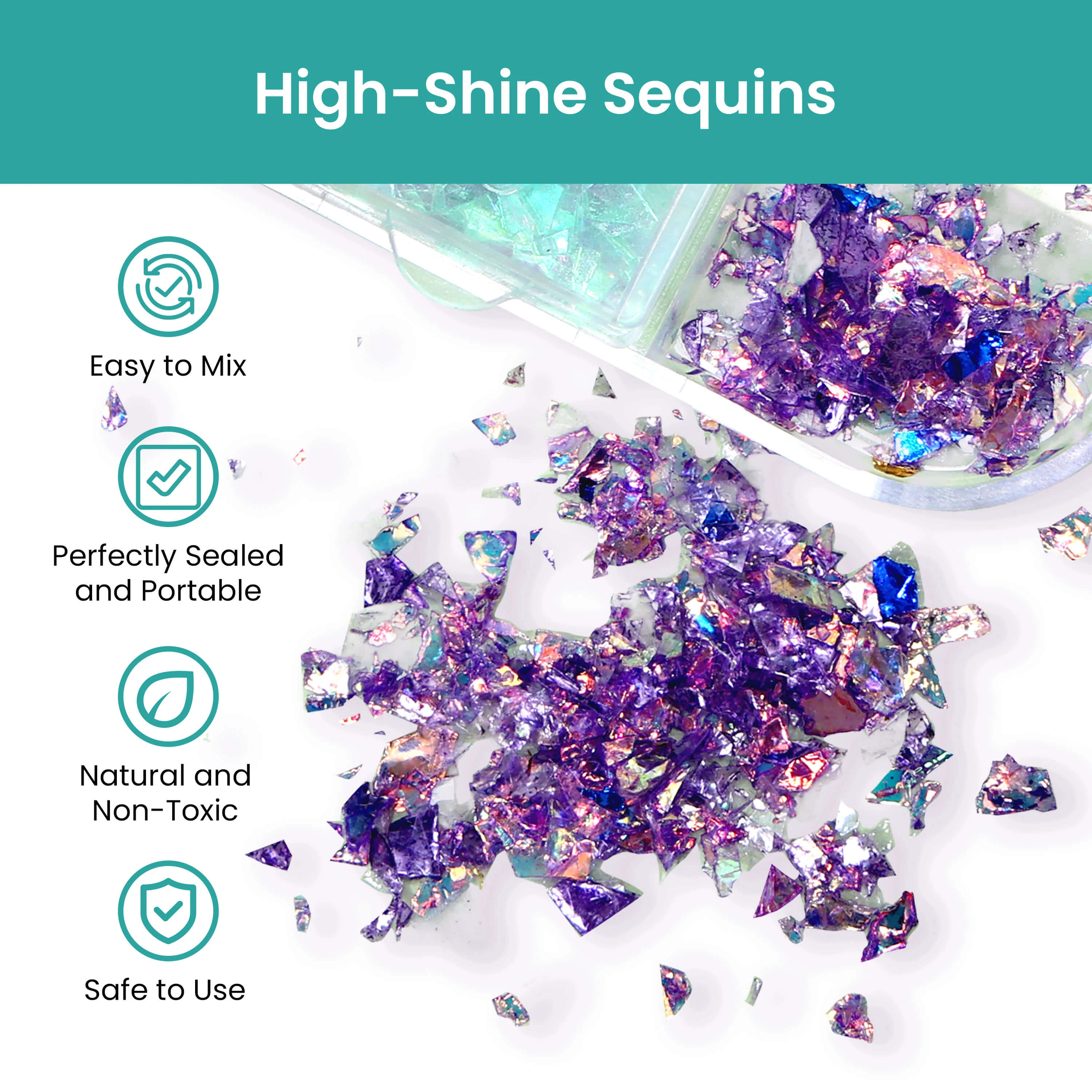 Resiners® 24 Colors Holographic Iridescent Loose Glitter - Image 6